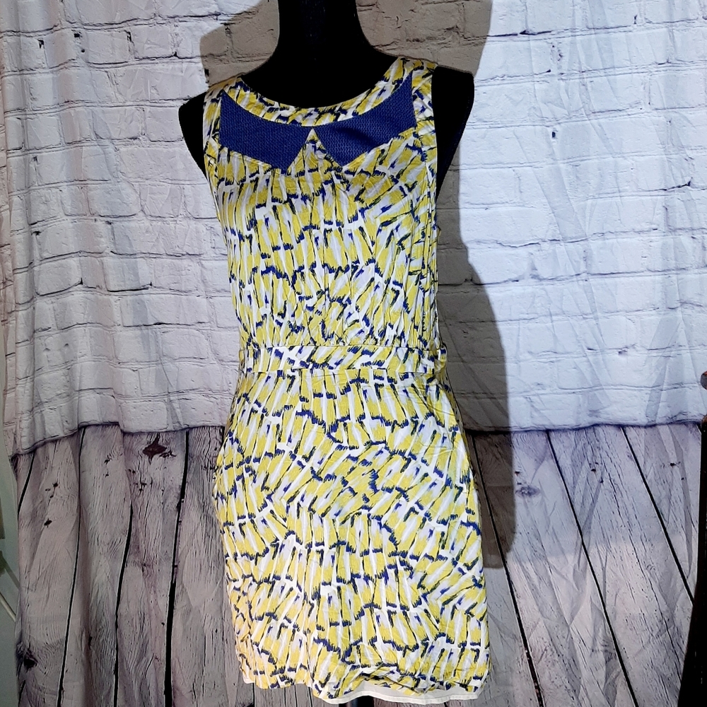 BCBG Yellow and Purple Dress w/ Pockets